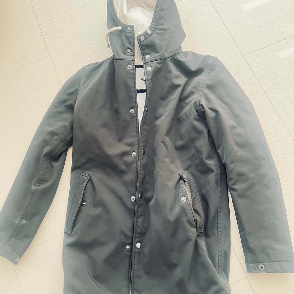 Women's Gray Hooded Raincoat